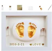 Foot Print Kit for Baby,Baby Picture Frame Handprint and Footprint Making Kit | Safe Paint, Handmade Fetal Hair Collection Bottle for Baby Shower, Family Keepsake