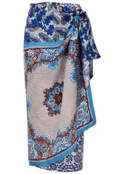 Max Mara Weekend Nuevo Printed Silk-satin Wrap Skirt - Multicoloured - 14 (UK14 / L) 14 (UK14 / L)