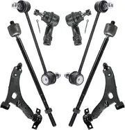 TRQ Front Steering & Suspension Kit Control Arm with Ball Joint Sway Bar Stabilizer Link Tie Rod Compatible with 2009-2010 Ford Focus