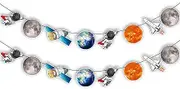 Space Astronaut Garland Decoration – Outer Space Theme Hanging Banner with Rockets, Planets, and Astronauts for Birthday Party, Nursery, or Classroom Decor