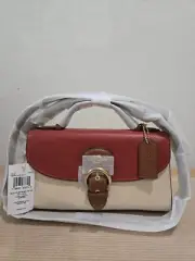 COACH C8161 - KLEO TOP HANDLE IN COLORBLOCK IM/RED SAND MULTI