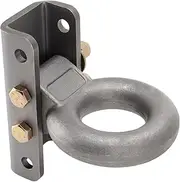 Racewill Adjustable Pintle Hitch Lunette Eye Ring with Channel Mount Bracket, I.D. 3 inch, Heavy Duty Raw Steel, Rated Towing Weight 12000 lbs