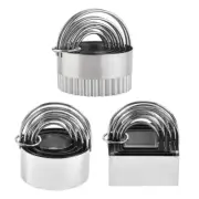 5 Pieces Biscuit Mold Set Stainless Steel Biscuit Tool Wavy/Round/Square-Shape