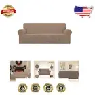 Elegant Stretch Oversized Sofa Slipcover in Camel - Easy Care & Machine Washable