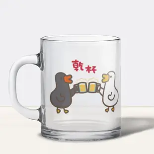 【禮物首選】正版授權 玻璃杯 多款選 | LINE熱門貼圖 伸縮自如的雞與鴨