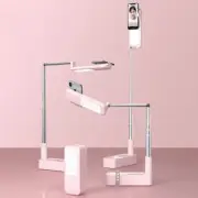 LED Portable Phone Holder Stand Wireless Remote Dimmable Selfie Fill Light Lamp