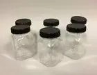 BULK 80pc Plastic Screw Top Storage Container Jar Jars Bottle wt BLACK Lid 200ml