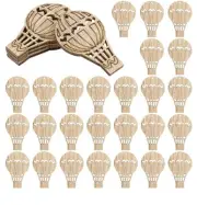 New 25pcs Mini Hot Air Balloon Wood DIY Crafts Cutouts