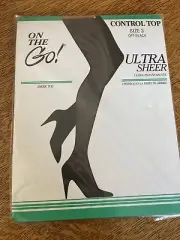 On The Go!, Control Top, Size 3, Off Black, Ultra Sheer, Sheer Toe, Ultra Transp