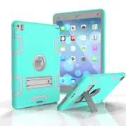 MCC Stylish Shockproof iPad Air 2 Case Cover Heavy Duty 3-in-1 Kids Apple [Light Blue+Grey]