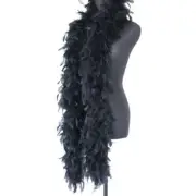 Black Turkey Marabou Feather Party Scarf Shawl Decorative Craft Feathers 2Meters