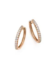 Diamond Hoop Earrings in 14K Rose Gold, .40 ct. t. w.