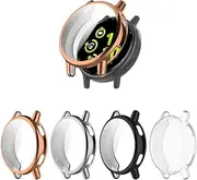 [4 Pack] Sankel Compatible for Garmin vívoactive 5 Screen Protector Case, Full Cover Protective Cover Solf TPU Protective Cases for Vivoactive 5 (Rosegold+Silver+Black+Clear)