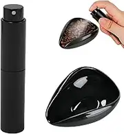 Coffee Beans Dosing Cup Set, Ceramic Coffee Dosing Bowl with 10 ml RDT Spray Bottle for Espresso Preparation and Coffee Lovers, Elegant Design, Suitable for Kitchen, Cafe, Black