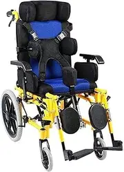 Cerebral Palsy Wheelchair Trolley for Adult, Multifunctional Self-Propelled Reclining Wheelchairs, Accompanying Wheelchair with Headrest and Leg Rest