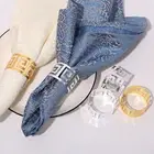 Burr-free Napkin Accessories Textured Ring Elegant Hollow Design Rings Set