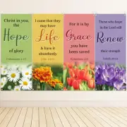Church Banners with Scripture - 4PCS Christian Banners for Church Wall Worshi...