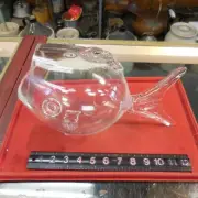 Blenko Fish Vase Clear Hand Blown Glass 12”length Vintage #2