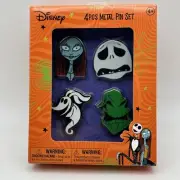 Nightmare Before Christmas 4 Pin Collector Set Jack Sally Zero Oogie Boogie