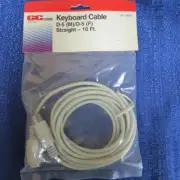 GCE 45-4410 10 ft. Keyboard Cable Extension D-5Male to D-5Female old large plugs