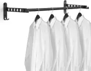 Foldable Clothes Hooks, Wall , Clothes Fan, Wall Hook, Foldable, Folding Hooks for Balcony, Laundry Room, Bathroom (Black, Pack of 2)