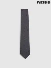 Reiss Steel Blue Parma Silk Blend Jacquard Tie (E53454) | $120