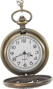 [Minkissy] 1PC Retro Hollowed Out Classic Pocket Watch Exquisite Quartz with Long Chain for Vintage Style Jewelry Present for