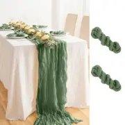 Cheesecloth Table Runner, 2 Pcs Sage Green Easter St Patricks Day Cheese Cloth