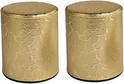 HOOTNEE 2pcs Luxury Leather Dice Cup Ktv Funny Game Tool Anti-Cheating Dice Box Golden Pattern
