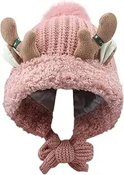 [XolngYYeng] Christmas Beanie - Warm Knitted Christmas Hats Elk Horn - Thick Cozy Hat for Christmas Costume Party and Holiday Event