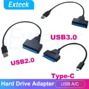 2.5-Inch SSD/HDD Hard Drive Adapter Cable 22-Pin SATA to USB-A 2.0/3.0/Type-C