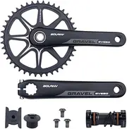 Bike Crankset, Off-Road Road Bike Crank GXP 40T Hollow Integrated Cranks 170mm Crank Arm Set Single Tooth Disc Suitable for 10/11 Speed
