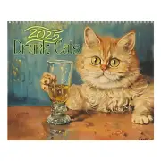 Cat Calendar 2025 Drunk Cats Monthly Wall Calendar 2025 Family Planner Calendar