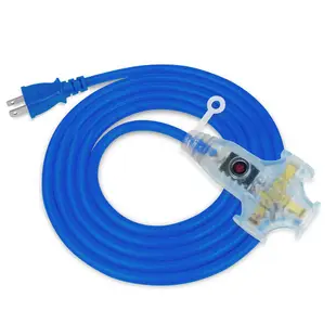 群加 PowerSync 2P工業用1對3插帶燈動力延長線動力線5M~15M藍色