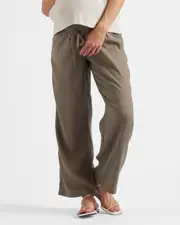 Indi Wide Leg Linen Pant Olive
