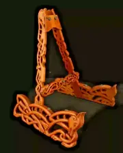 Blueberry Handmade Carved Wood Guitar Stand Celtic Fox Pre-Order 60 Day Delivery