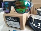 FISHING GLASSES H2 Optix ASHORE green mirror black frame POLARIZED striper tuna