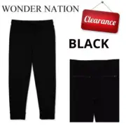 Wonder Nation Boys size S 6-7 Jogger Pants BLACK Stretch Reinforced Knee NWT