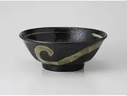 Gold Vortex Engraved 7.0 Upland Rice Bowl [21.6 x 8.5cm 1400cc 645g] [Ramen Bowl] [for Chinese Asian Noodle Shop Japanese Unit Restaurant Business]