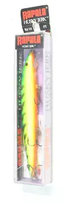 FISHING ...RAPALA HJ-14 FT MAG FIRE TIGER FISHING LURE - IN BOX