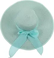 [FOMIYES] Foldable Beach Hat Wide Brim Straw Sunshade Hat with Decor Protection for Summer Travel Beach Vacations and Outdoor Activities