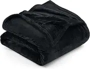 Utopia Bedding Fleece Blanket Twin Size Black 300GSM Luxury Bed Blanket Anti-Static Fuzzy Soft Blanket Microfiber (90x66 Inches)