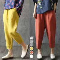 在飛比找PChome24h購物優惠-【韓國K.W.】KD2722Sale亞麻透氣舒適褲(韓國K.