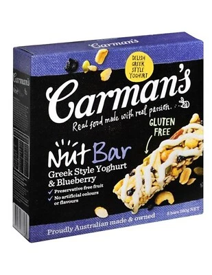 Carmans Greek Style Yoghurt & Blueberry Nut Bar 160gm x 1