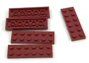 Lego 5 New Dark Red Plates 2 x 6 Dot Pieces