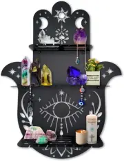 Wall Shelf Hand Evil Eye Multilayer Crystal Display Stand Hanging Wall Decor New