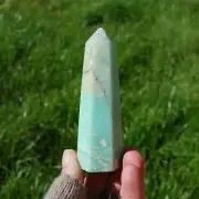 4in 123g Genuine Green Chrysoprase Crystal Tower