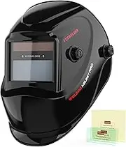 True Color Solar Powered Auto Darkening Welding Helmet, Wide Shade 4/9-13 for TIG MIG ARC Weld Hood Helmet
