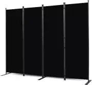 Room Divider, 4 Panel Folding Privacy Screens with 22"- 4 Panel, Black