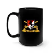 Black Mug 15oz - 11th Armored Cavalry Regiment - SSI w Br - Ribbon X 300